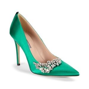 SJP by Sarah Jessica Parker Jumelle Emerald Green Heels Pumps Size 37